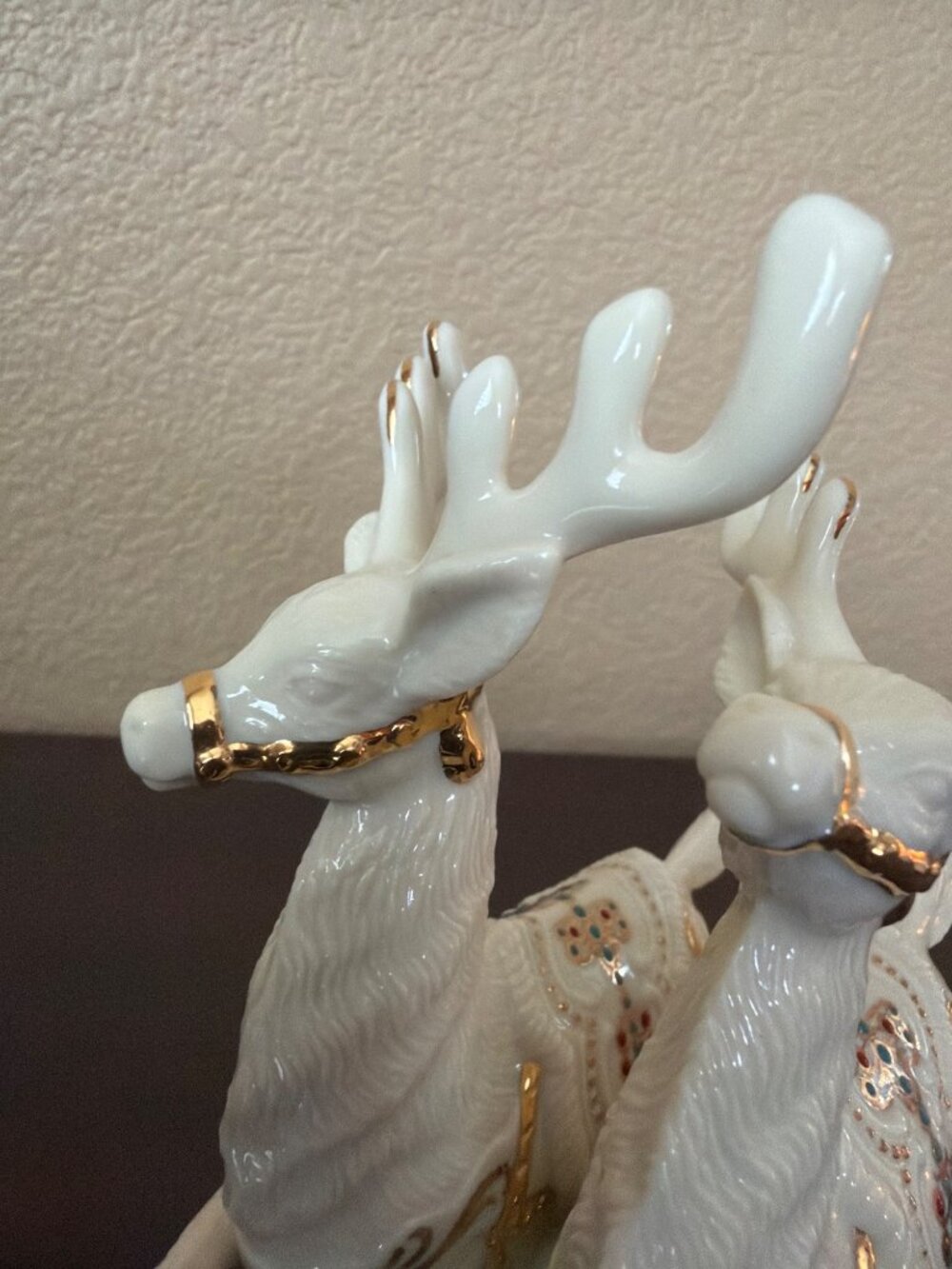 Lenox Dash Away All Reindeer Dasher & Dancer 24K Gold Porcelain MINT - No Box - Picture 9 of 14